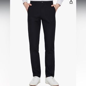 YUCENFU Mens Straight Fit Stretch Casual Pants Elastic Waist Casual Pants